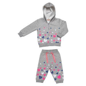 Gray Full Zip Jacket & Jogger Active Set 2pcs